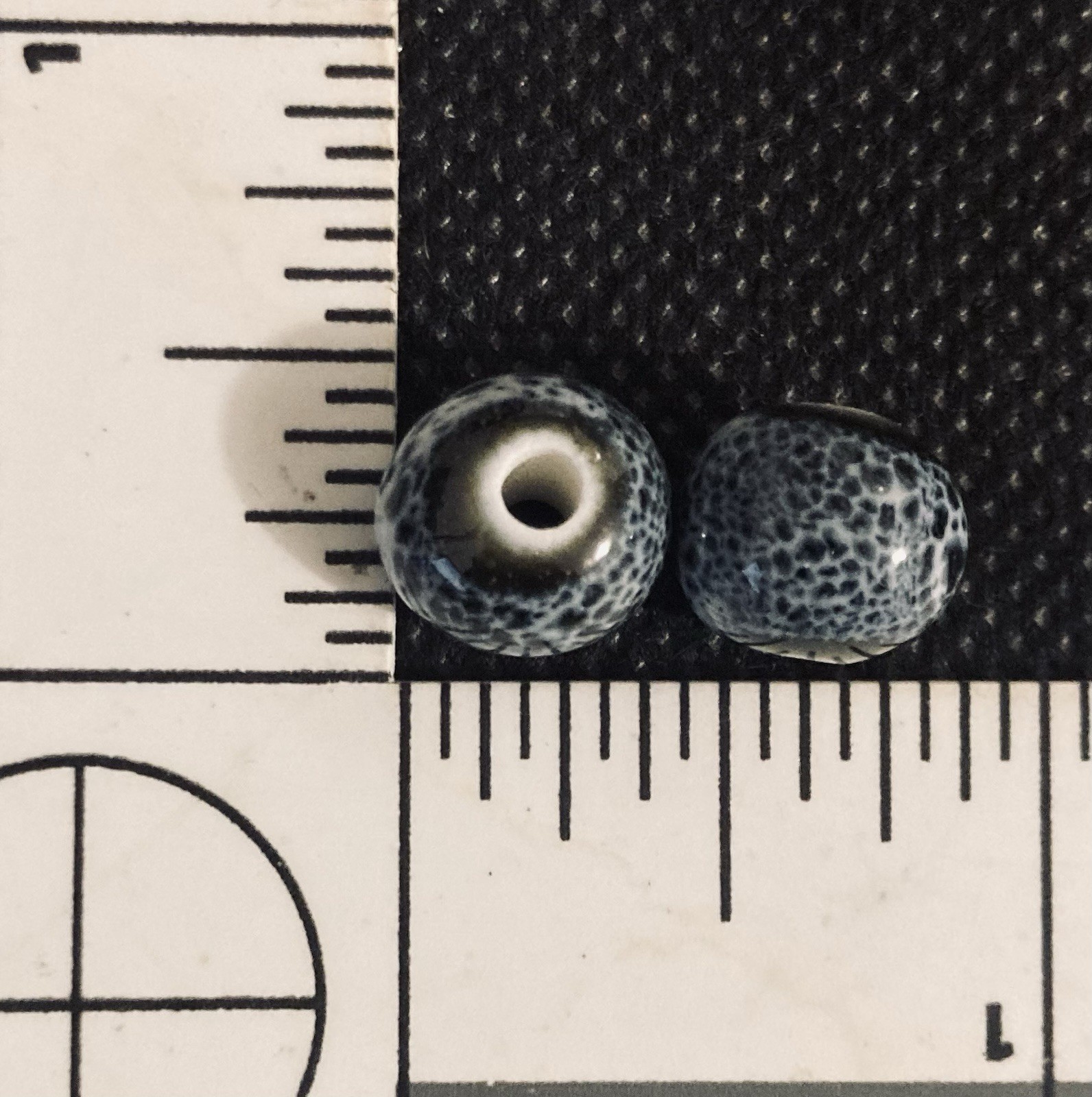 Handmade Black Glazed Porcelain Jingdezhen Beads 8/10mm Lot of 50