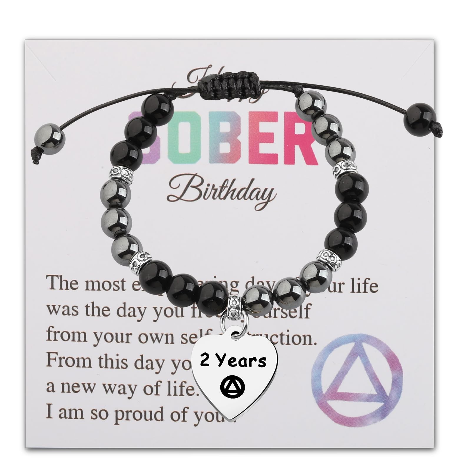AA Sober Recovery Bracelet 1 Year 2 Years 3 Years 5 Years Happy Sober Birthday G