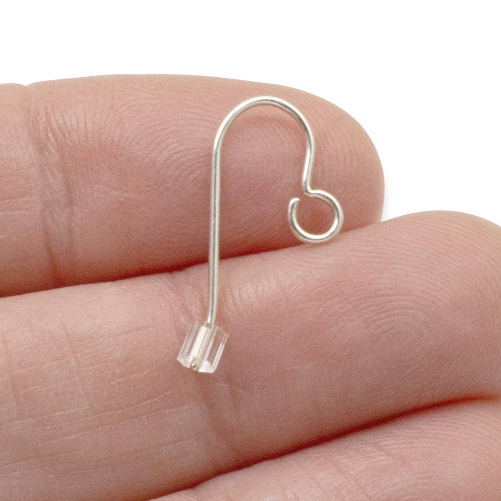 100-Pack Clear Plastic Earring Backs, Lightweight Nuts for Comfort & Security