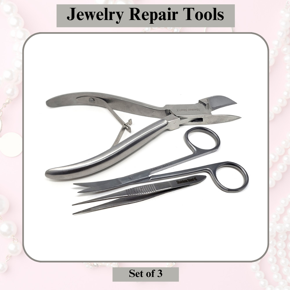 Stainless Steel Mini Pliers Scissors Tweezers Kit For Shaping & Cutting Wires