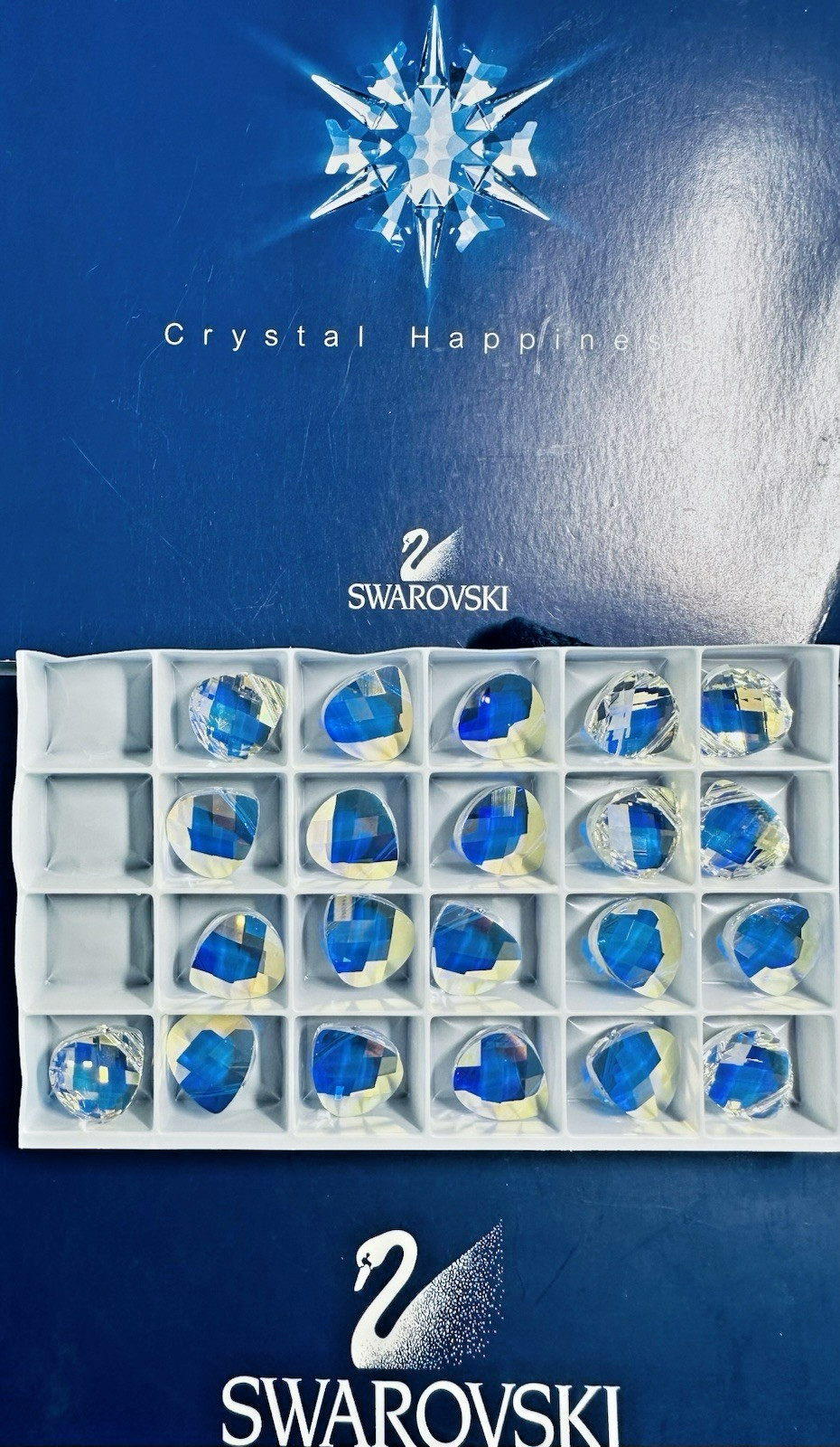 Swarovski 6012 Crystal AB Flat Briolette Pendant 15.4x14mm 1 doz. Pack AUSTRIA