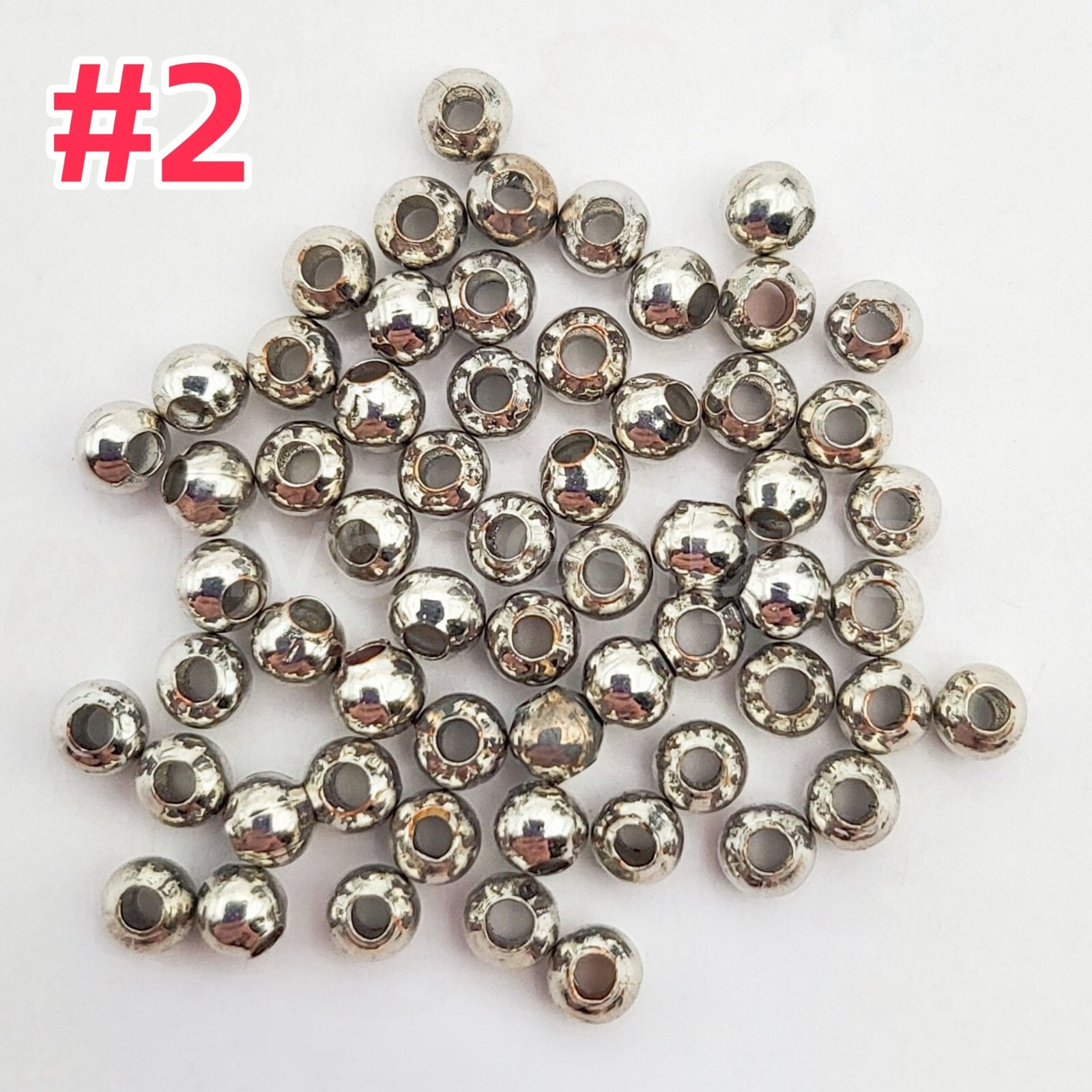 Silver Plated Round Spacer Beads 2mm 2.5mm 3mm 4mm finding 40 pcs Non Tarnish