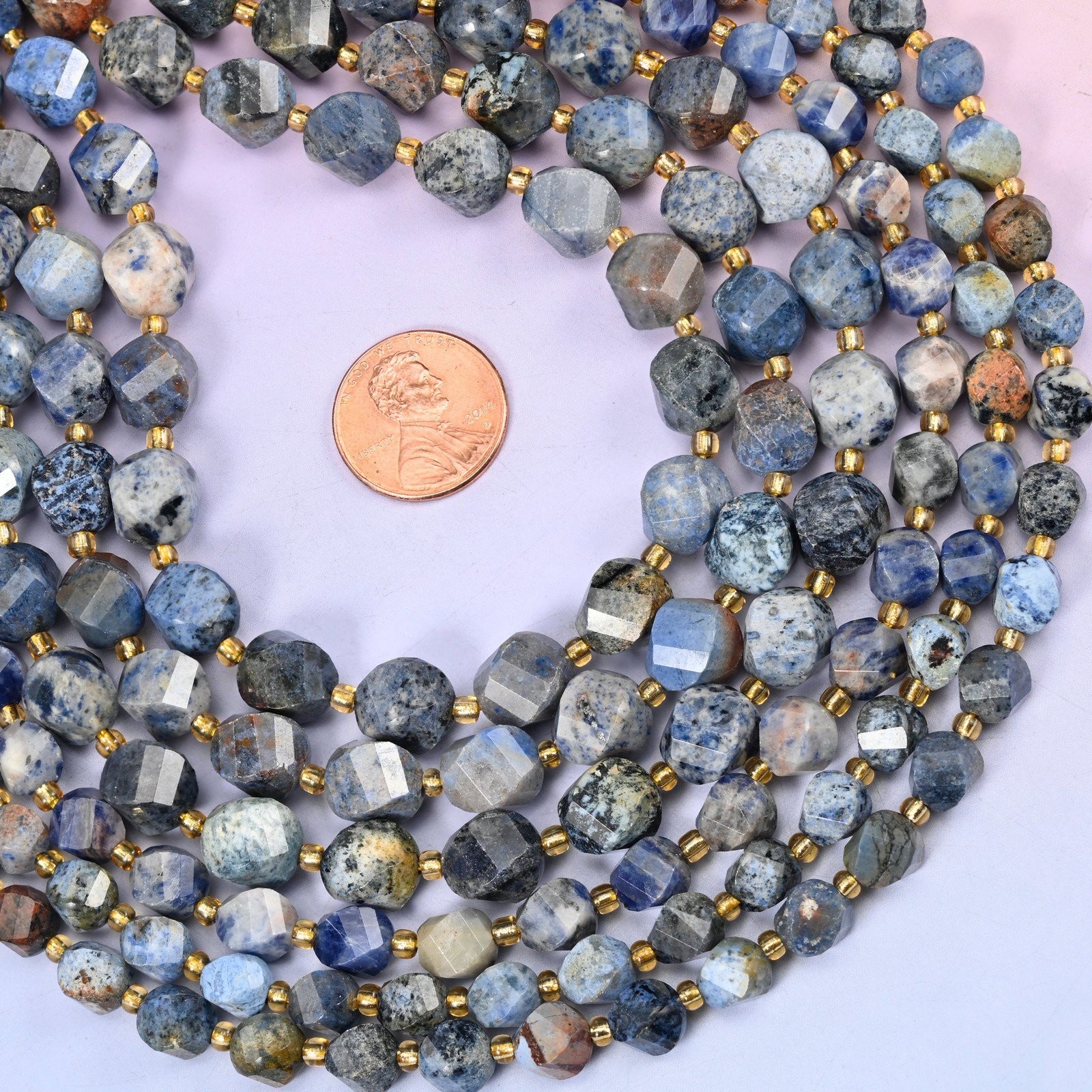 Sunset Dumortierite Faceted Spiral Twist Beads: Size 8mm 10mm, Jewelry…