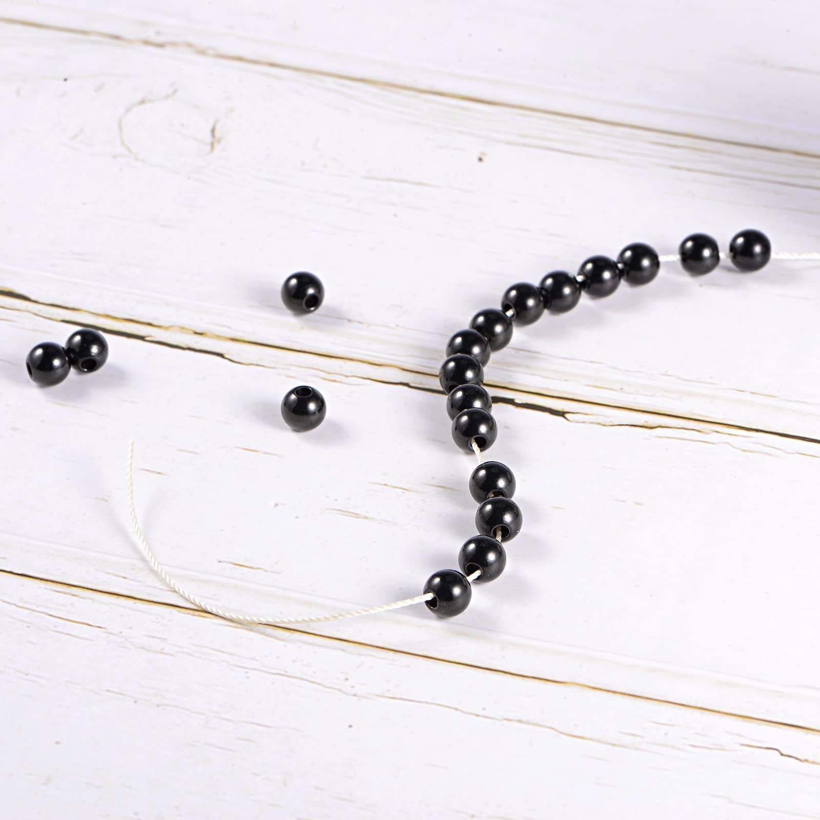 HARFINGTON 20pcs 5mm Stainless Steel Beads w/ 2.5mm Hole for DIY Crafts Jewelry