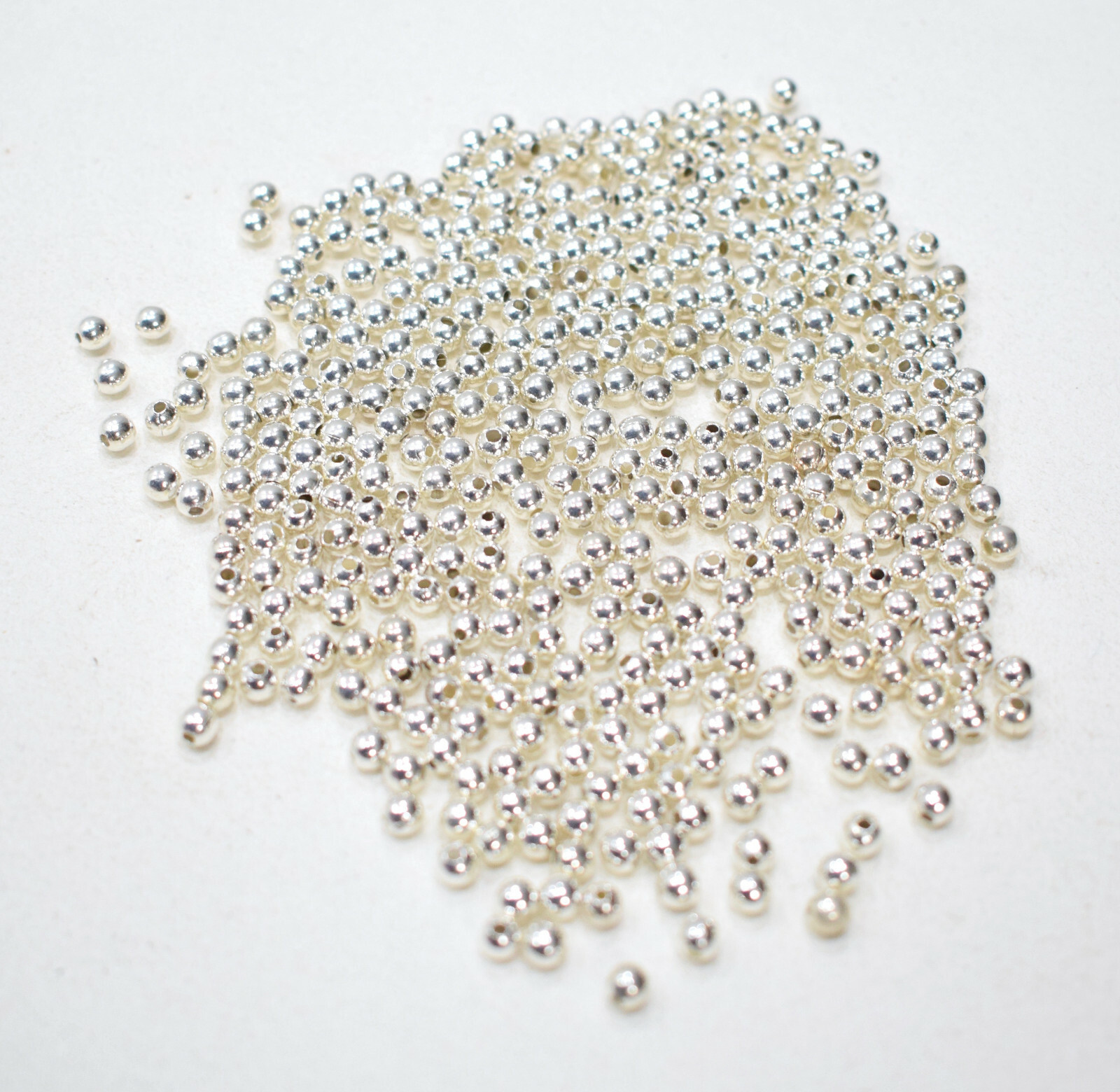 Beads Bright Silver Beads 6mm