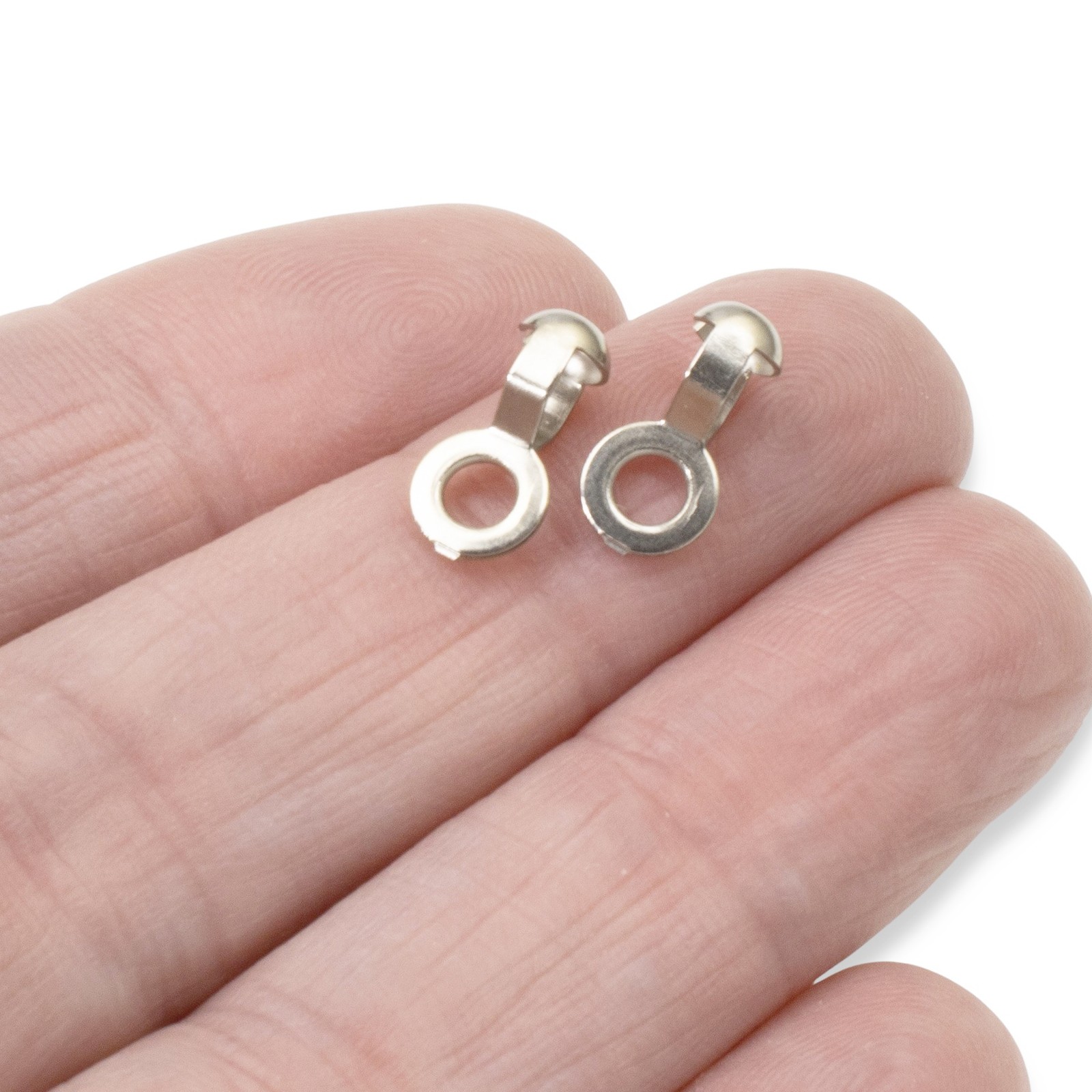 10 Nickel Plated Brass #6 Ball Chain Loop Connectors, Silver “A” Coupling