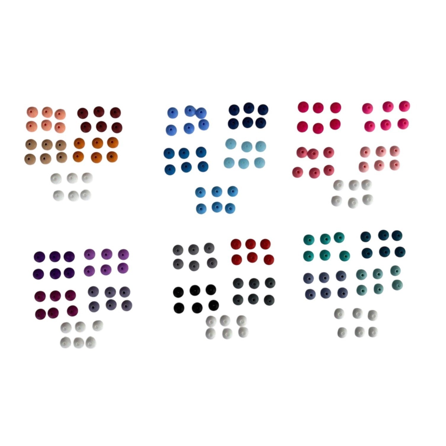 180Pcs Silicone Lentils 30 Colors Abacus Round Beads for Small Keychain Tipo 01