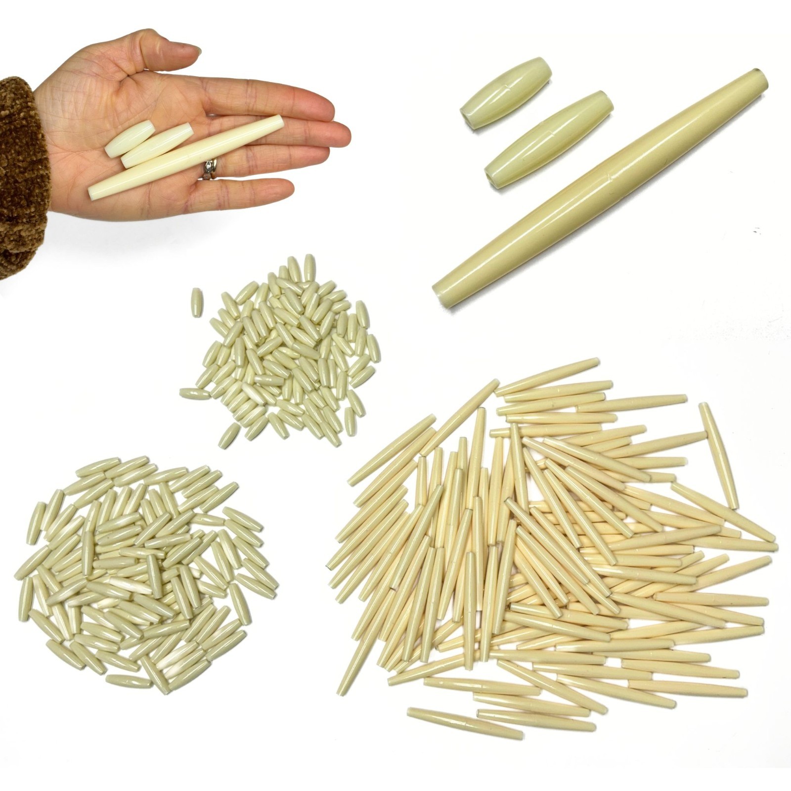 Hair Pipe Bone Beads – Native American Style Imitation Bone Jewelry Supplies
