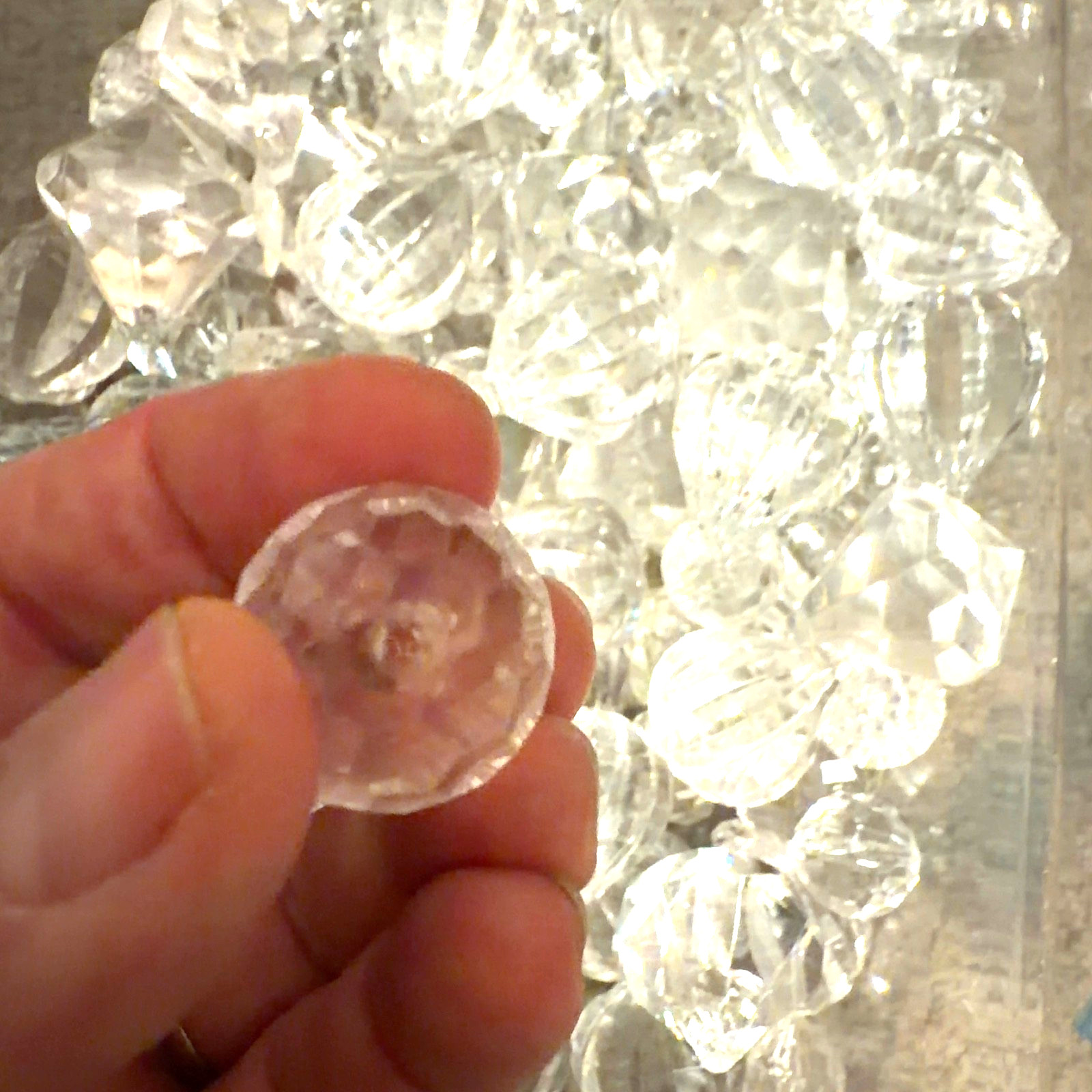 Clear Mixed Acrylic Crystals Chandelier Prisms Beads 100pc HUGE LOT