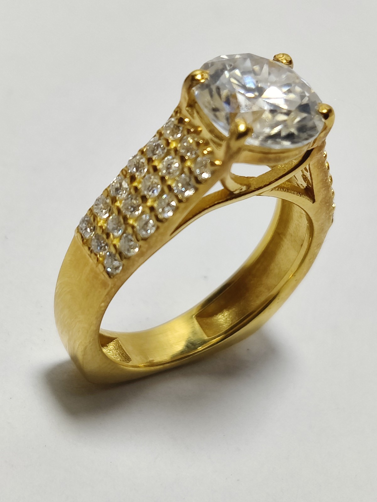 2ct 8mm Moissanite Engagement Ring 925 Sterling Silver 14K Gold Plated Wedding .