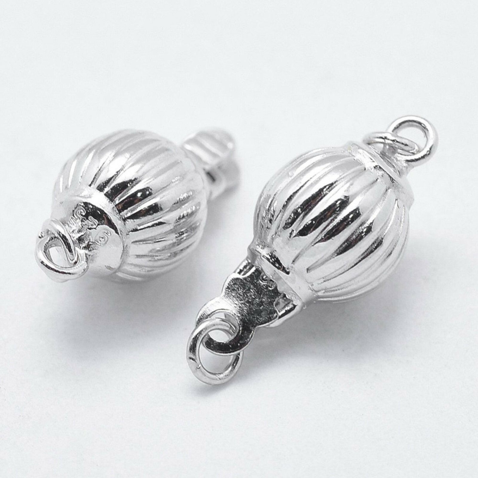 925 Sterling Silver 1 Line Box Clasp, Hallmarked Round.8mm in diameter 16mm long