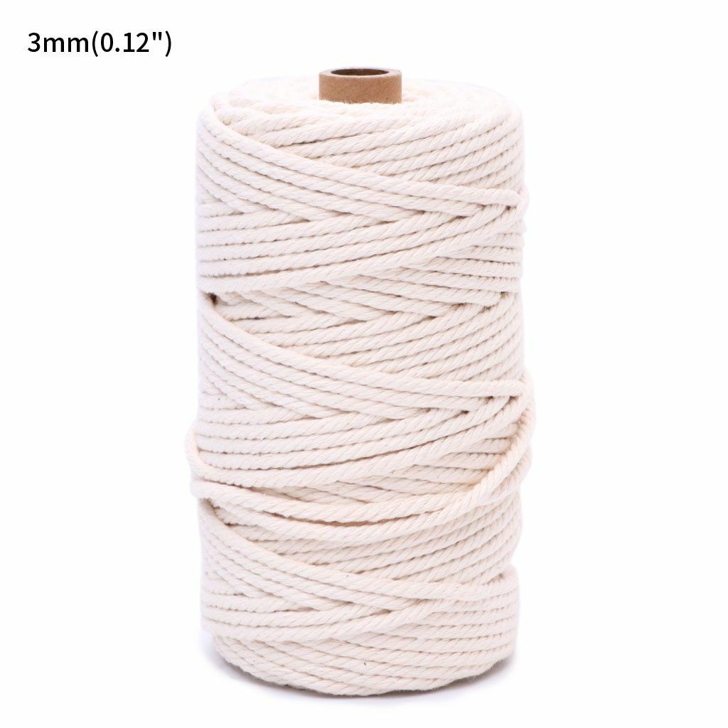 100M DIY Faux Beige 2/3/4mm Twisted Cord Rope Artisan Macrame String