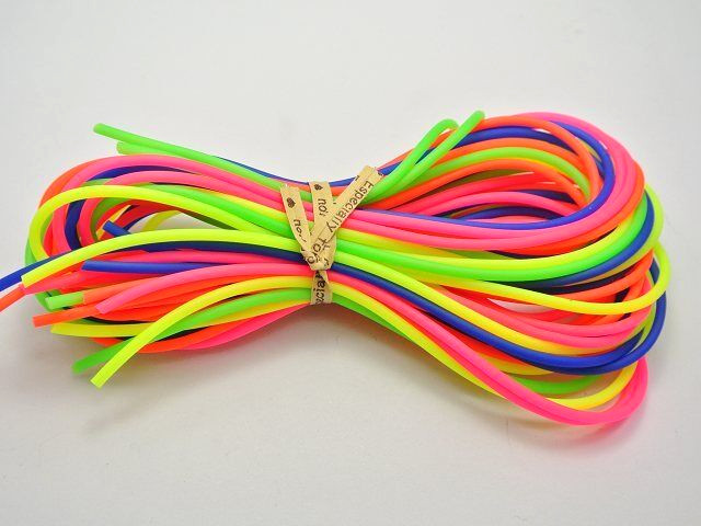 10 Strands X1Meter Color 2mm Hollow Rubber Tubing Jewelry Cord Cover Memory Wire