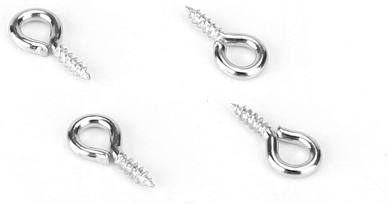 500PCS Small Screw Eye Pins 4 x 8mm Small Eye Hooks for Jewelry Making Eyelets