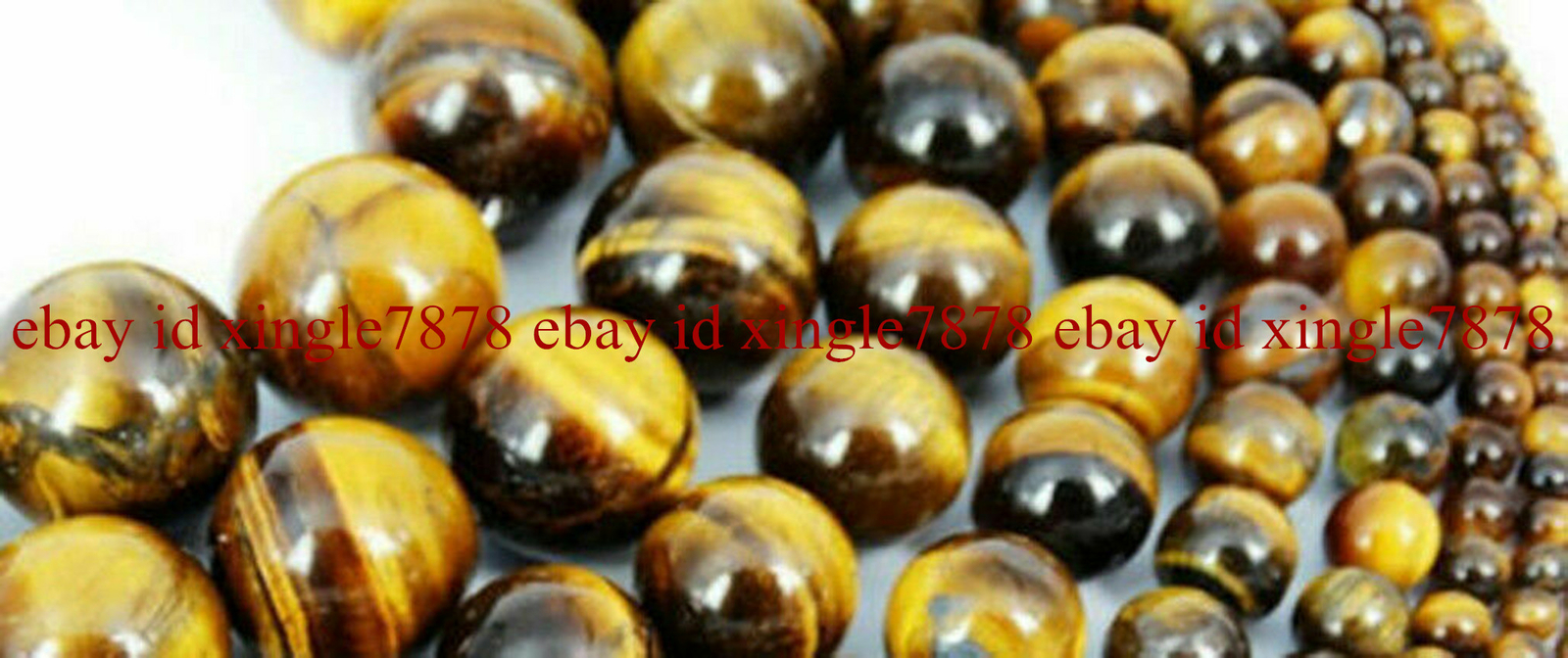 100% Natural 4mm-20mm Round Gemstone Yellow Tiger’s Eye Loose Beads 15″ AAA+