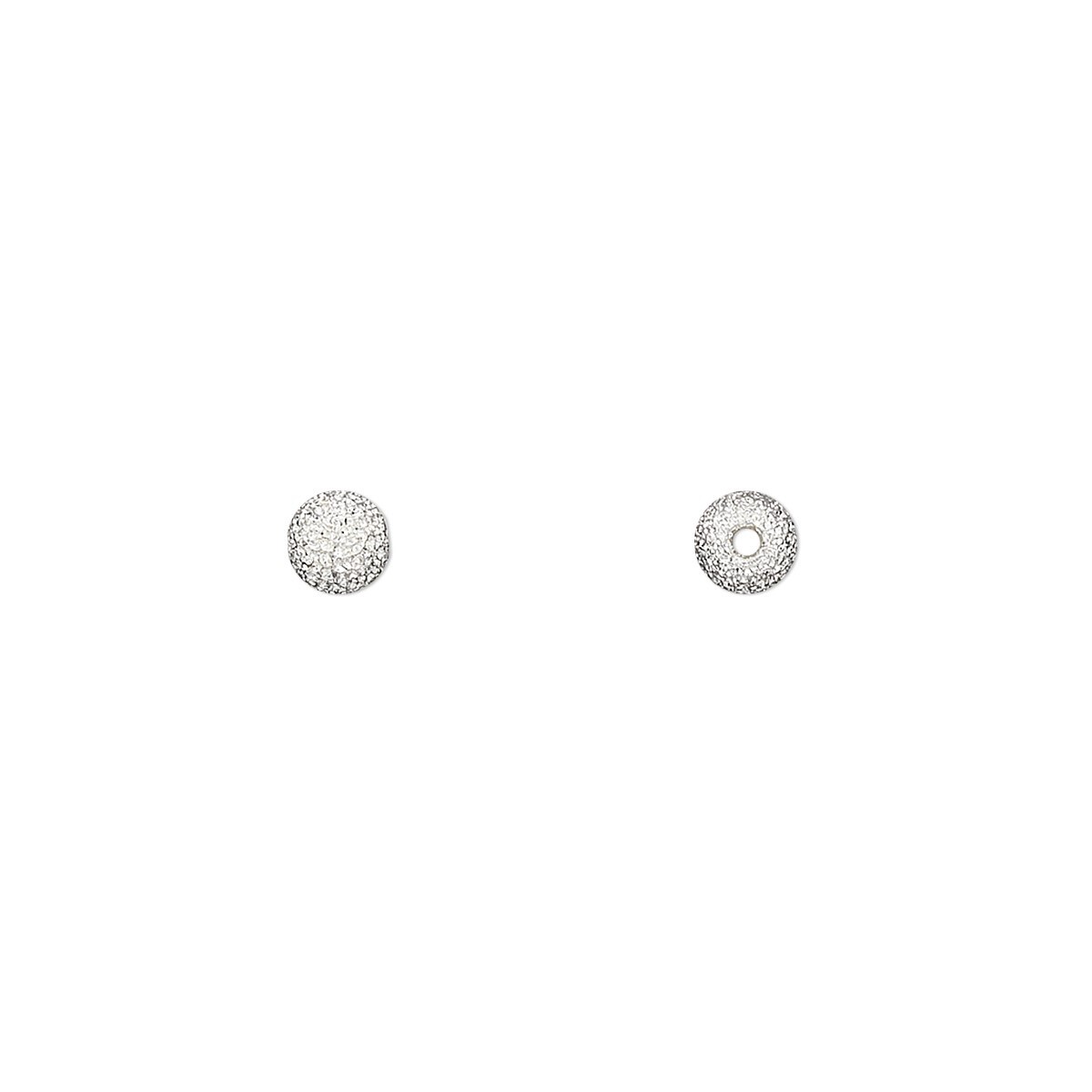 24 Silver Plated Brass Stardust Sparkle 4mm Round Beads with 1mm Hole *