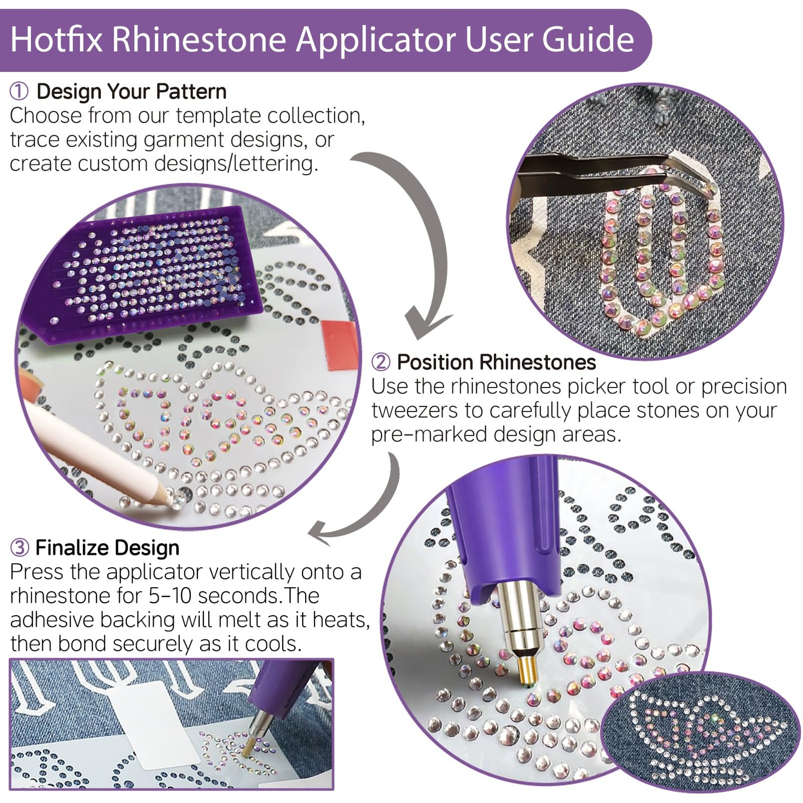 Hotfix Rhinestones Applicator Kit Set 4500 Pcs Crystals (White/AB/Multi-Color…