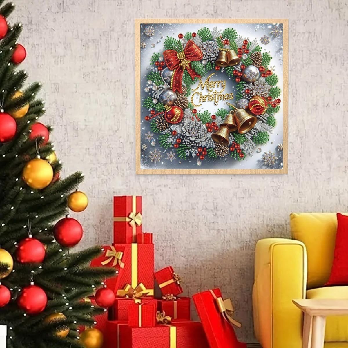 Merry Christmas Diamond Art Kits for Adult, 11 x 7.5 x 0.65 inches, WCM010