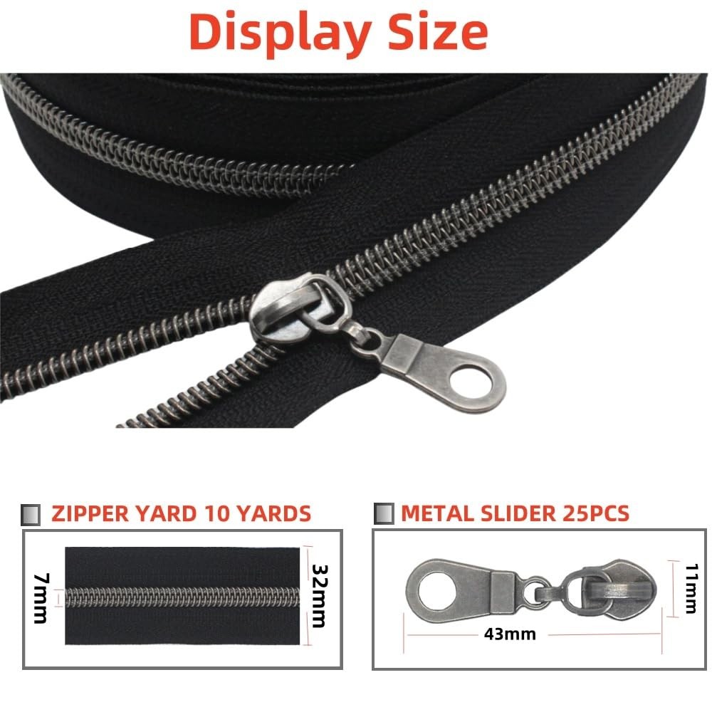 #5 Gunmetal Metallic Nylon Coil Zippers by The Yard Bulk Coil Zipper Roll 10 …