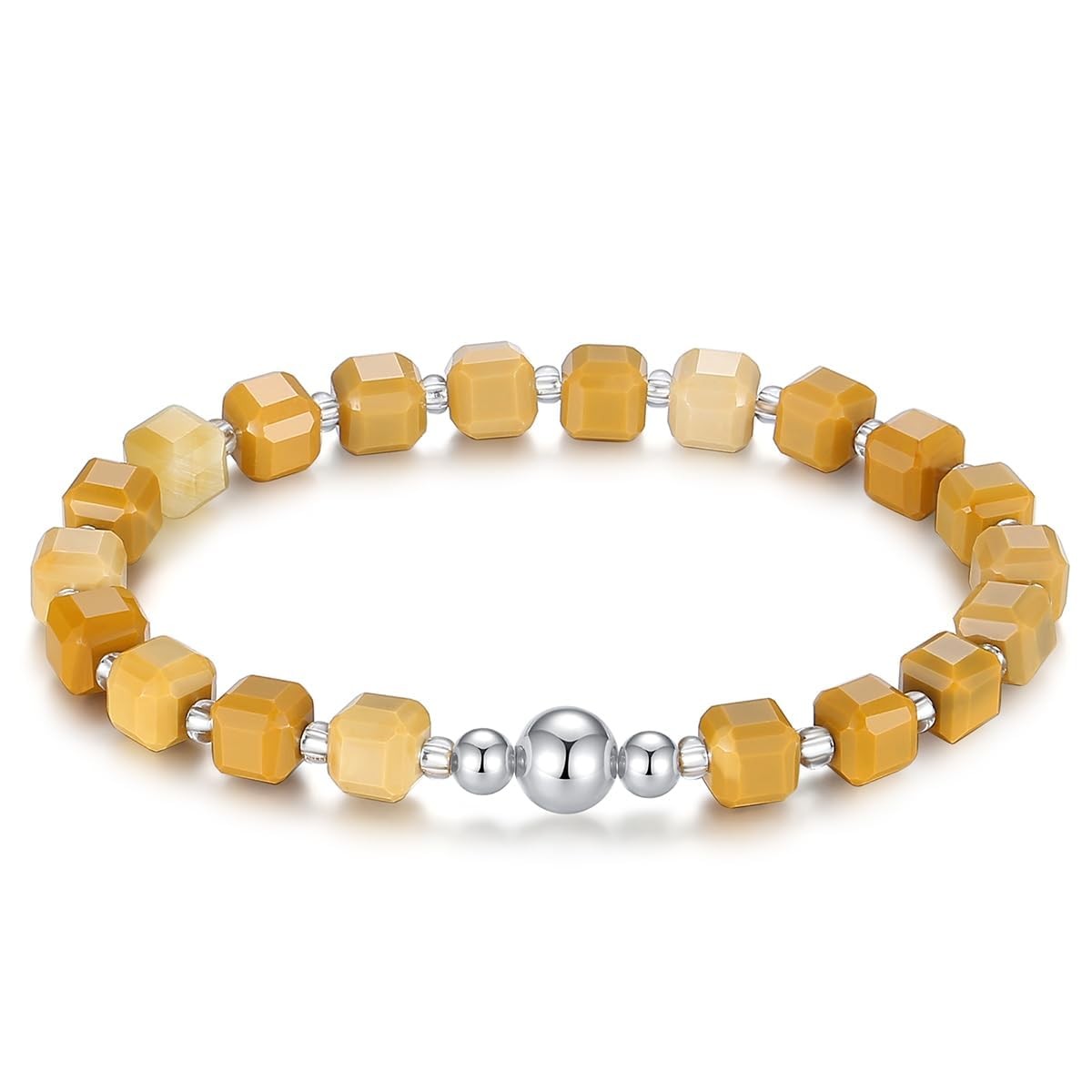 Handmade Original 6MM Healing Crystal Natural Gemstone Yoga Bracelet Facete – 07
