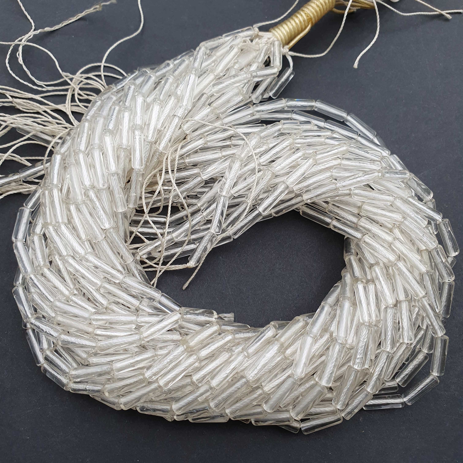Natural Crystal Quartz Tube Shape Smooth Gemstone Beads 4×13 mm 15.5 inch