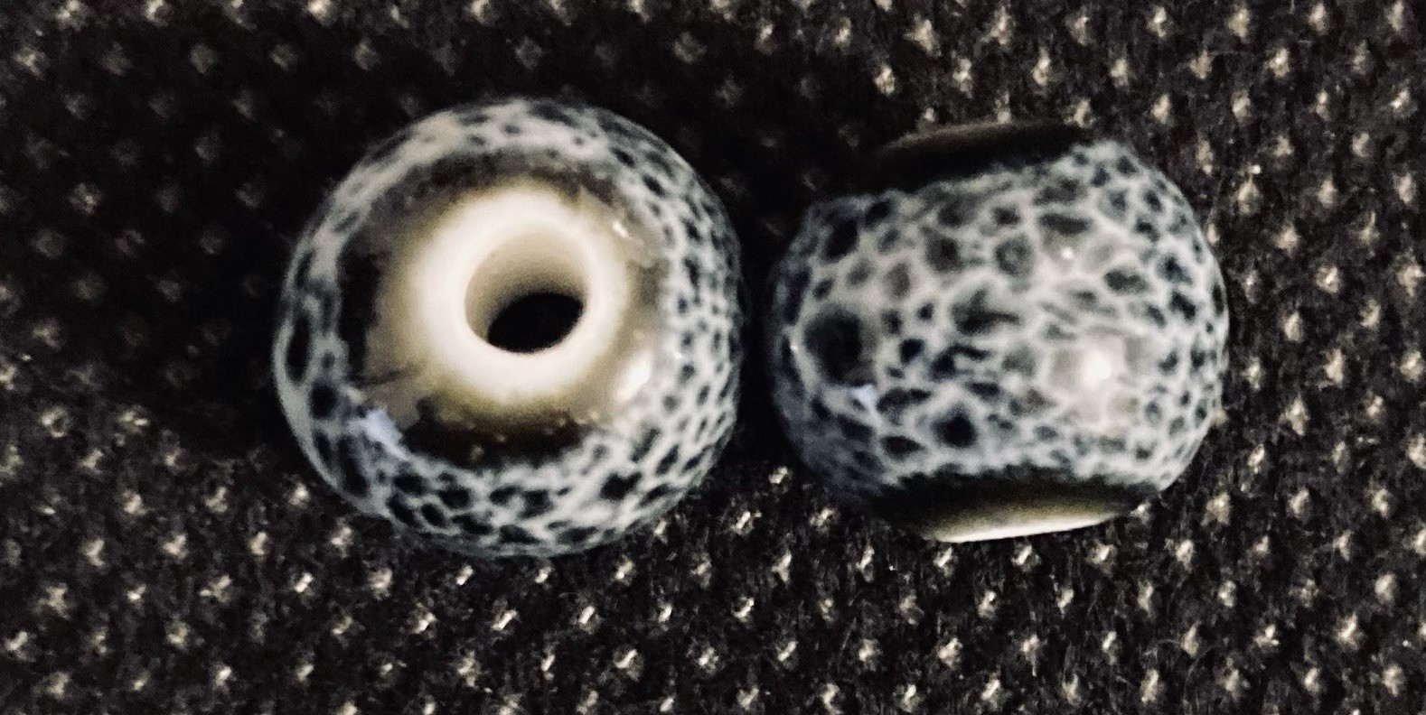 Handmade Black Glazed Porcelain Jingdezhen Beads 8/10mm Lot of 50