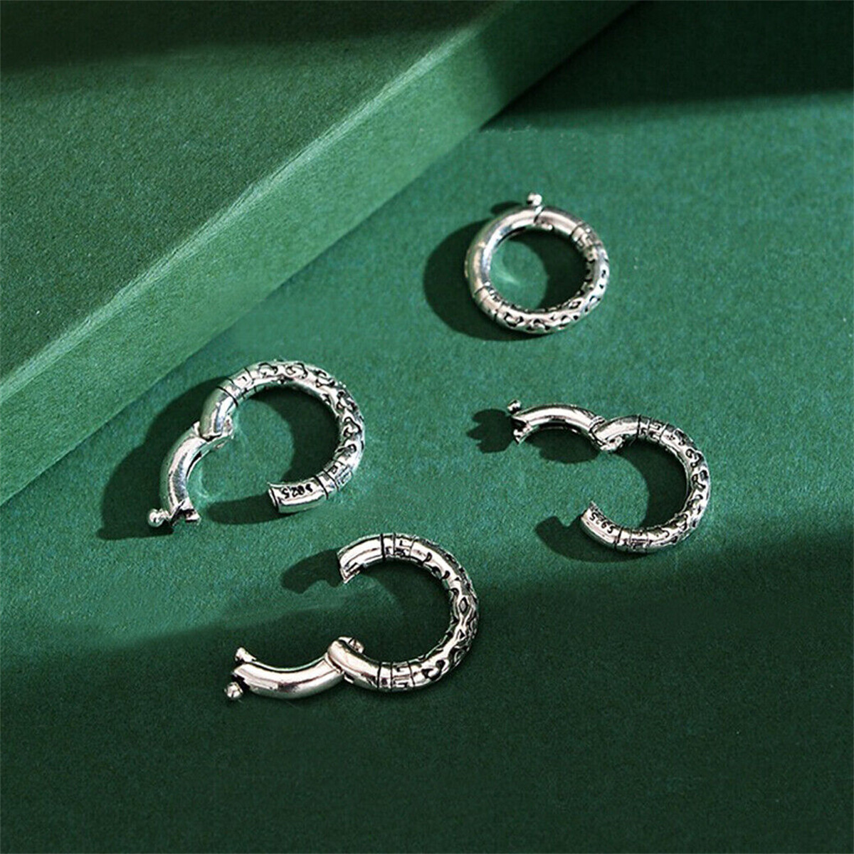 1pc 12mm/14mm Sterling Silver Spiral Spring Ring Clasp for Bracelet Necklace