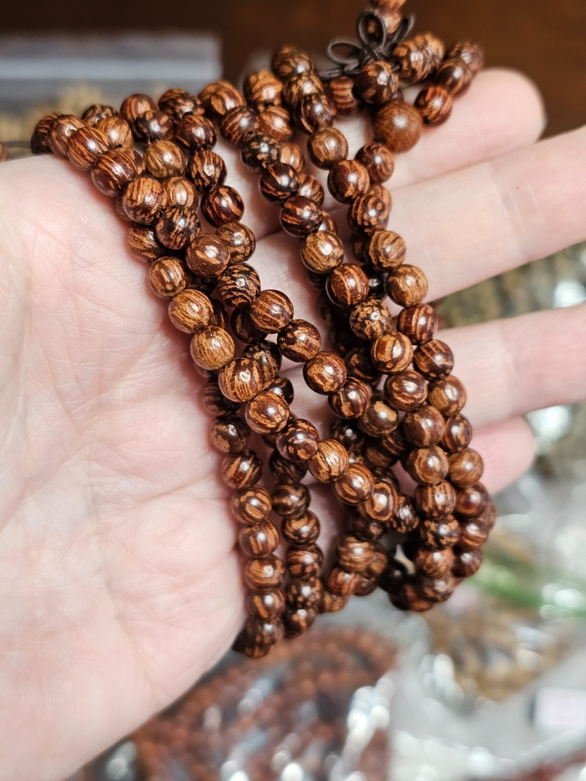 6MM Wood Mala Prayer Buddha Meditation Beads Round BULK LOT 45 STRANDS