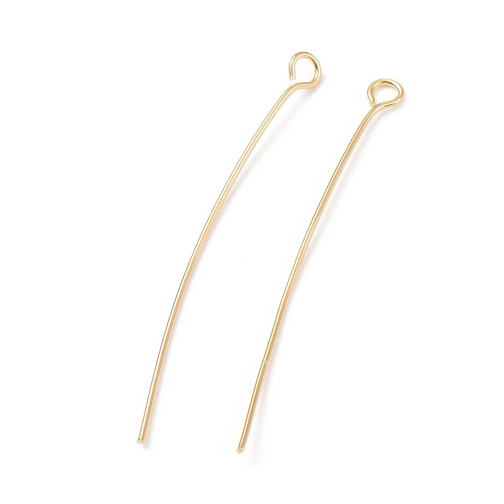 500pcs Gold Stainless Steel Eye Pins 40mm Long for Beaded Earring Jewelry Making