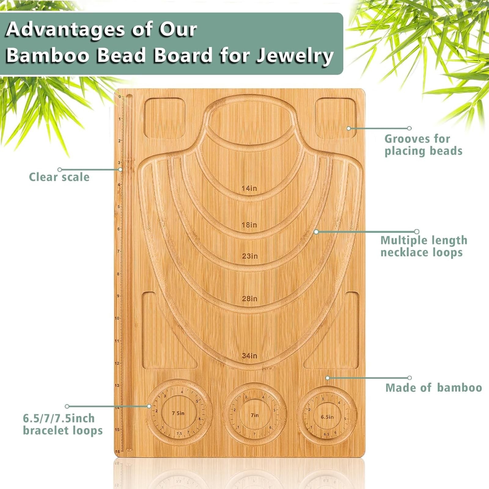 Adrattnay Wooden Bead Boards for Jewelry Making with Box, 16.9 x Large, White
