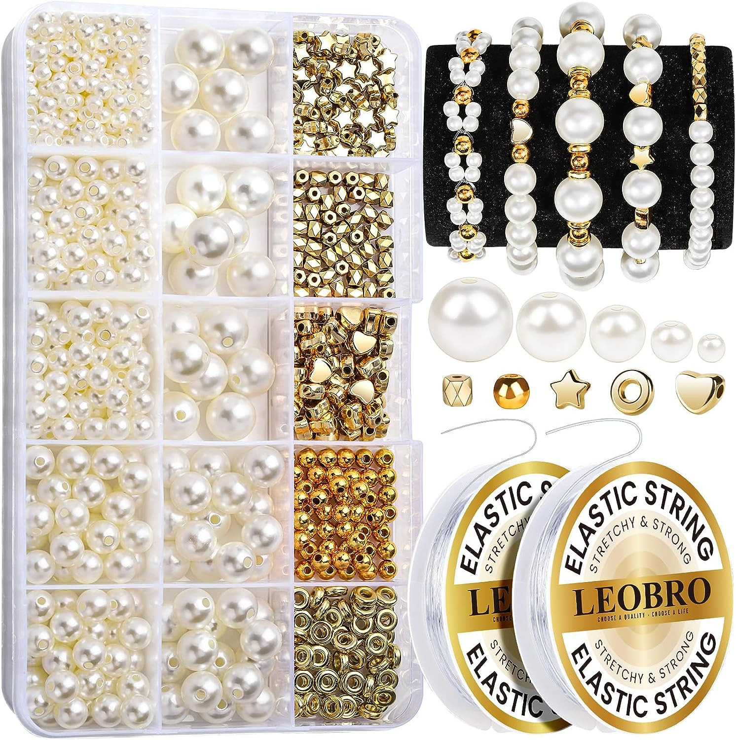 Pearl Beads for Bracelets, 720PCS Bracelet Making Kit for Adult, Bracelet Bead K