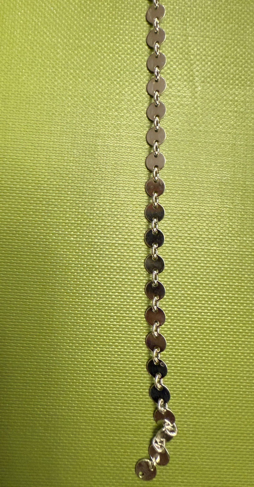 Sterling silver 4mm plain flat sequin disc chain 5ft
