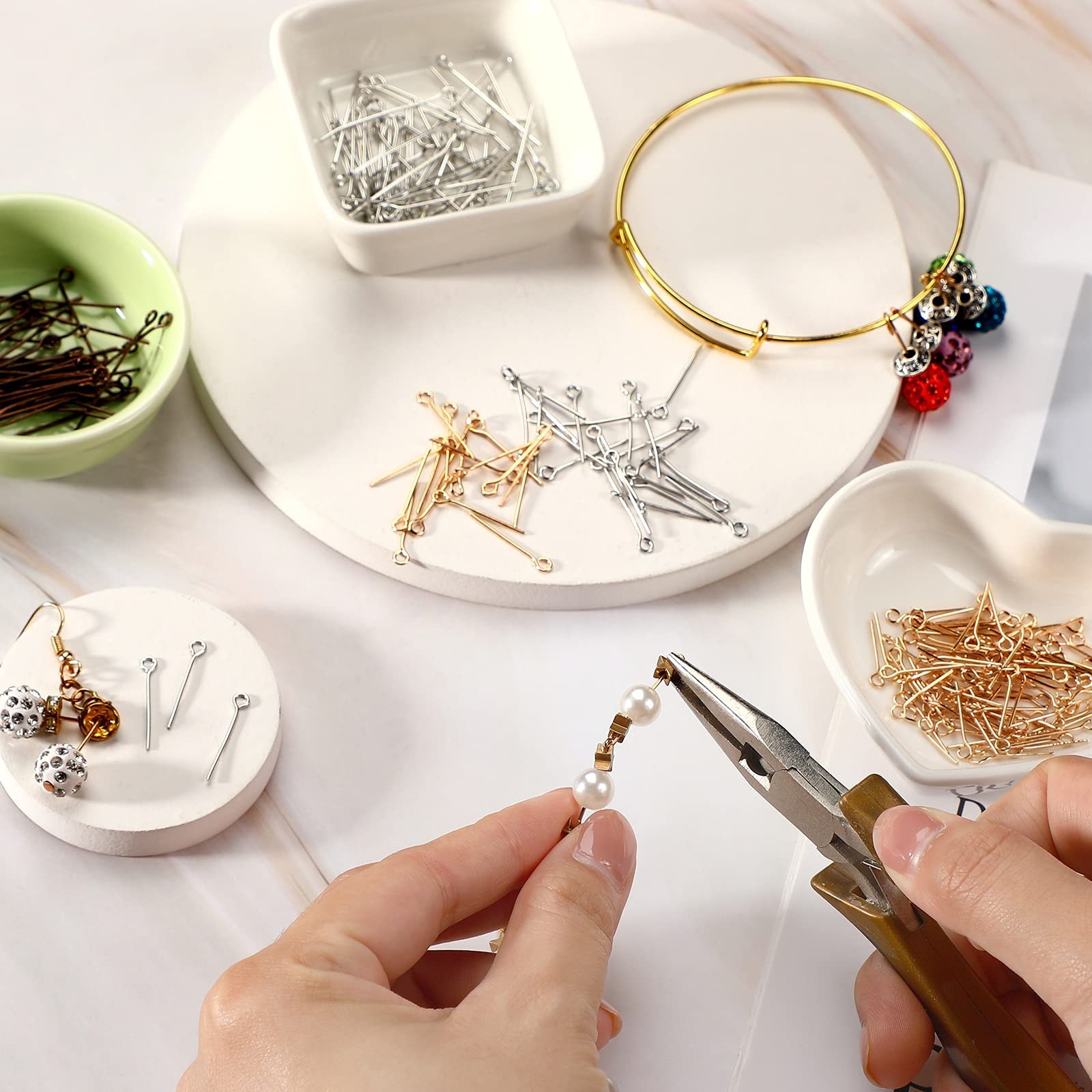 Mixed Eye Head Pins 1400 Pieces, Jewelry Making Supplies, Crafting Components