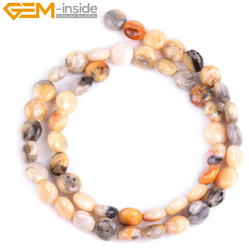 Natural Coin Assorted Stone Beads For Jewelry Making 15″ Size Select 8mm-35mm
