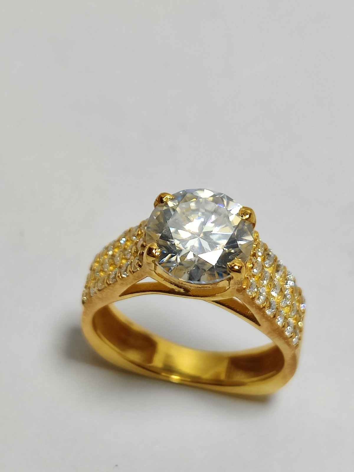 2ct 8mm Moissanite Engagement Ring 925 Sterling Silver 14K Gold Plated Wedding .