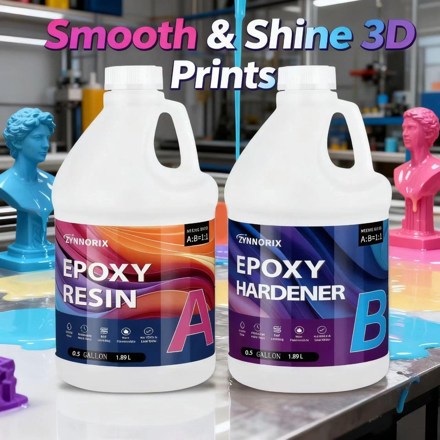 Resin Epoxy 1 Gallon,3×UV Resistant,Self Levefing, Best for DIY, Art, River