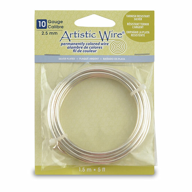 10 Gauge Silver Plated Tarnish Resistant Artistic Wire – 5ft