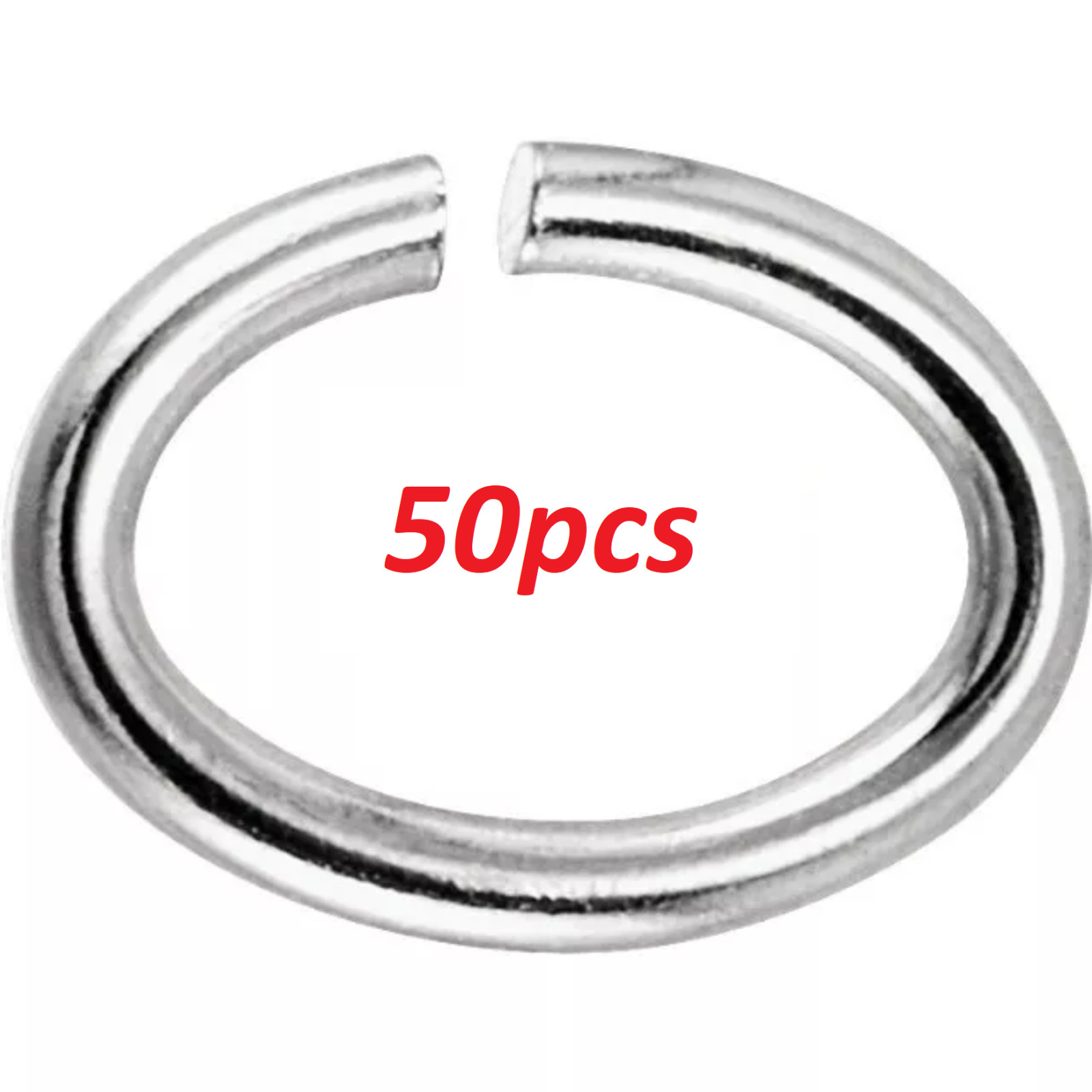50pcs 4.5mm x 6.5mm OD OVAL 925 STERLING SILVER 20ga gauge OPEN Jump Ring USA