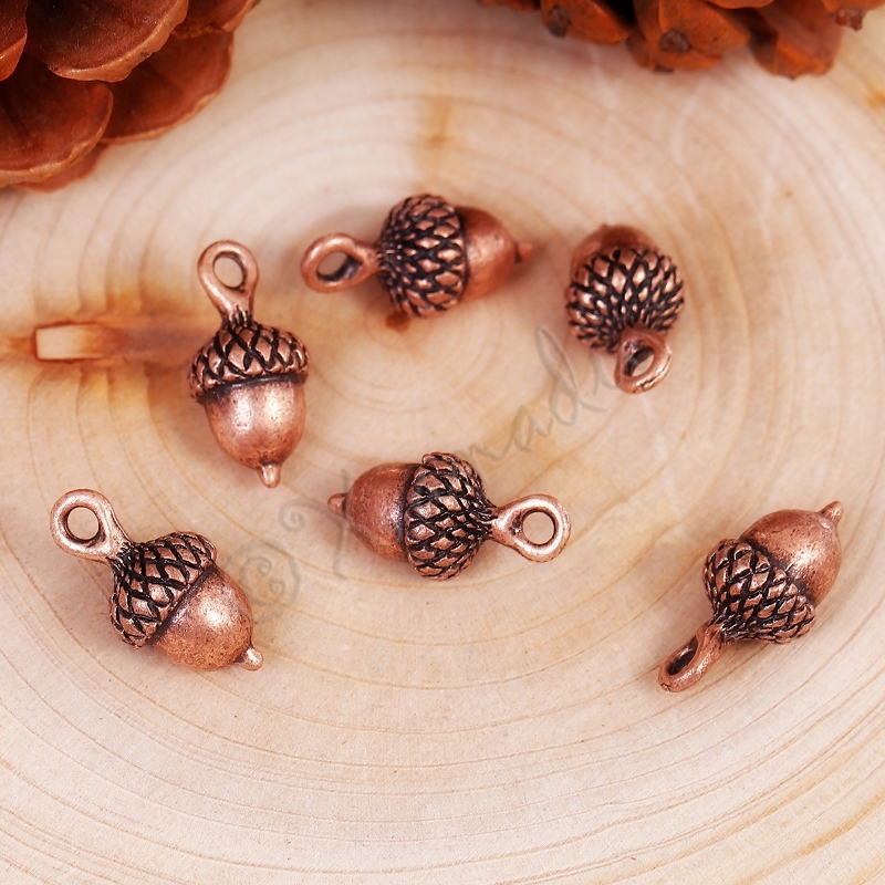 Acorn Charms 18mm – Antiqued Copper Autumn Pendants C5470 – 5, 10 or 20PCs