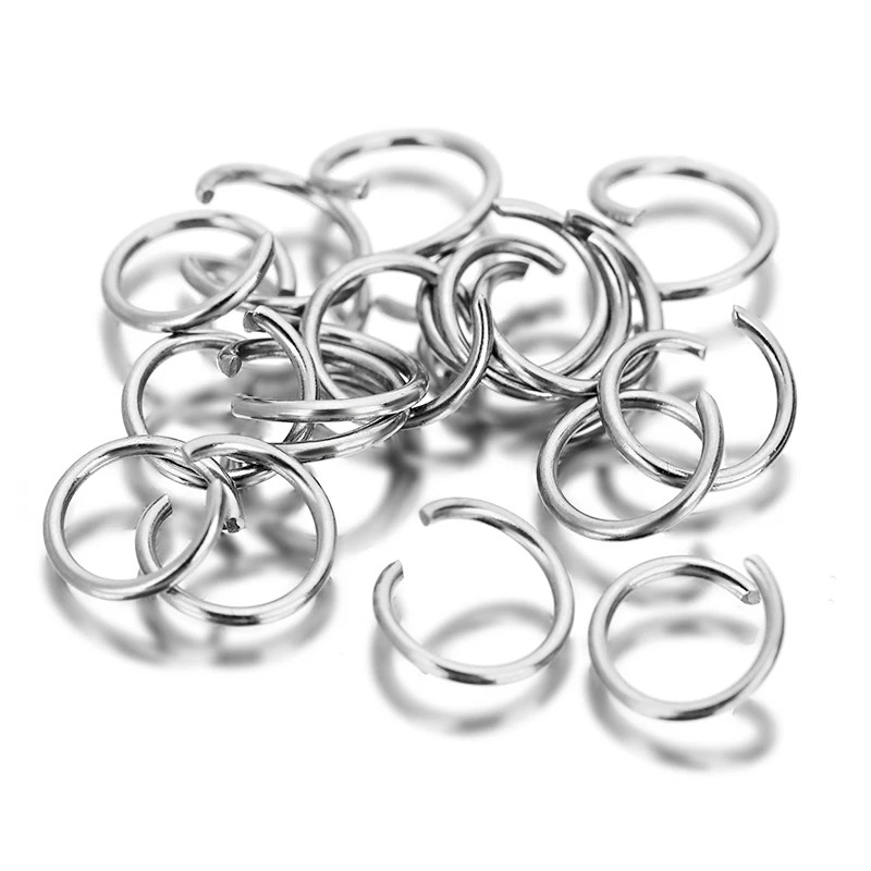 100/200PS /Pack 316L Stainless Steel Open Jump Rings 5/6/7/8/10Mm Split Rings Co