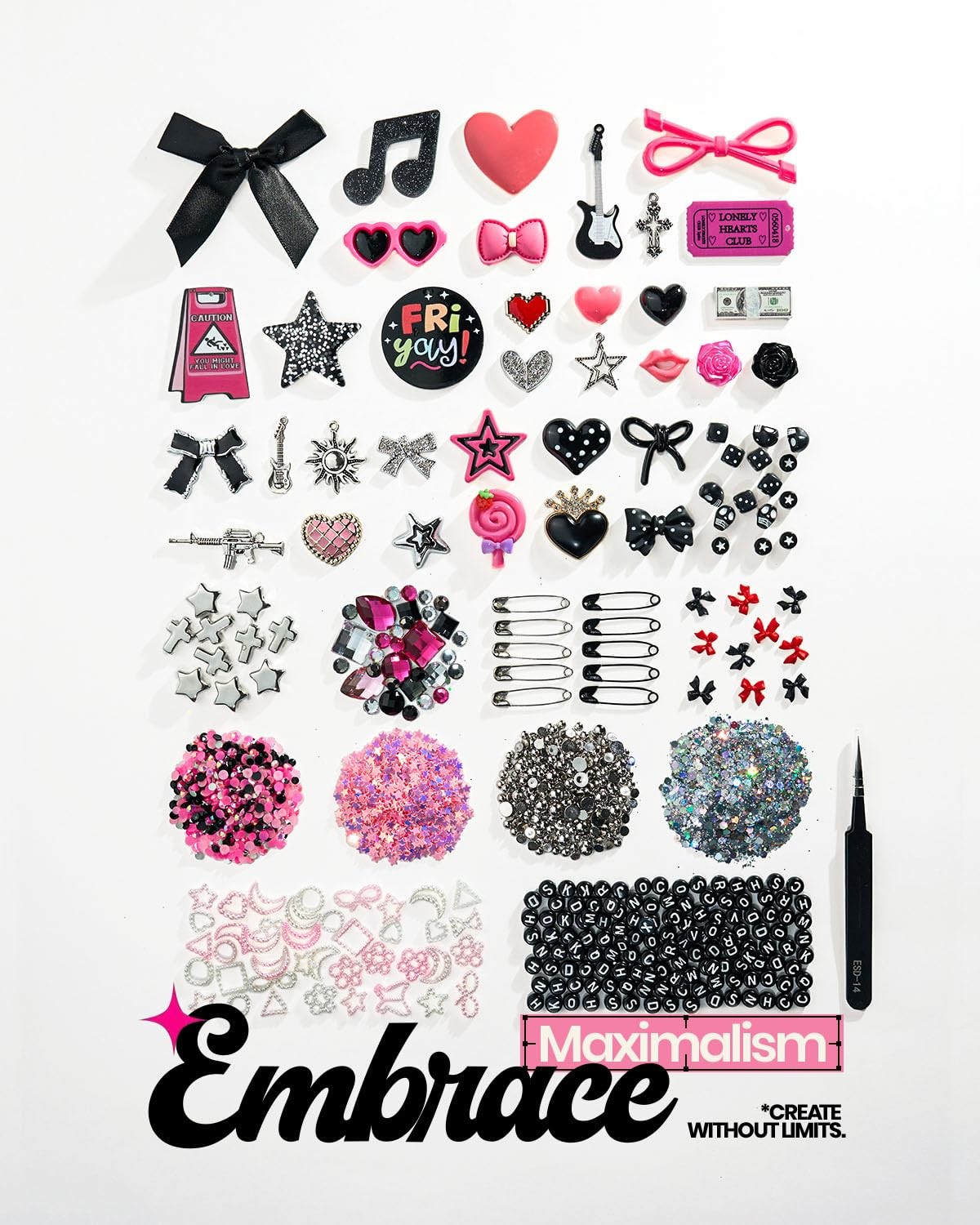 1050 Pcs Junk Phone Case Charms Kit, Charms for Customizing Cases, Kawaii Bow…
