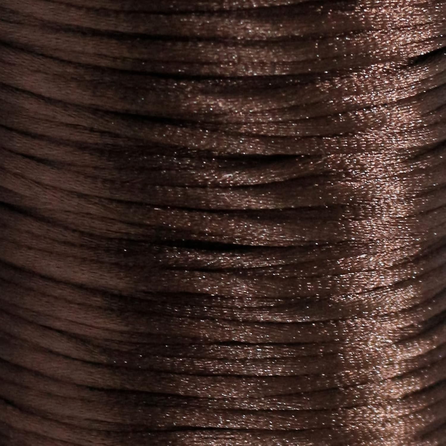 100 Yards Rattail Satin Cord – 2mm Brown for Elegant Crafting & Jewelry