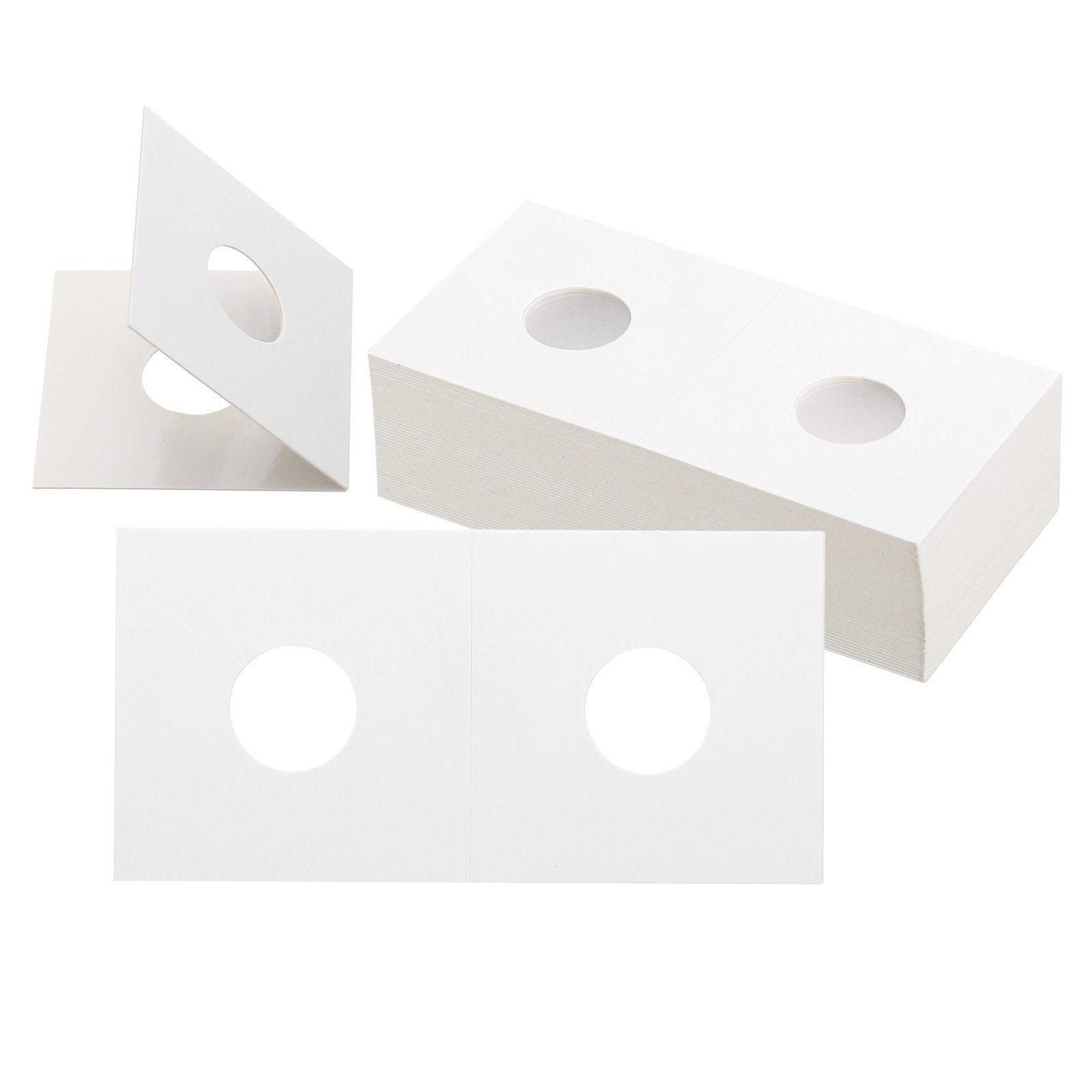 100Pcs 2 x 2 Coin Flips 17.5mm Cardboard Paper Coin Display Holder