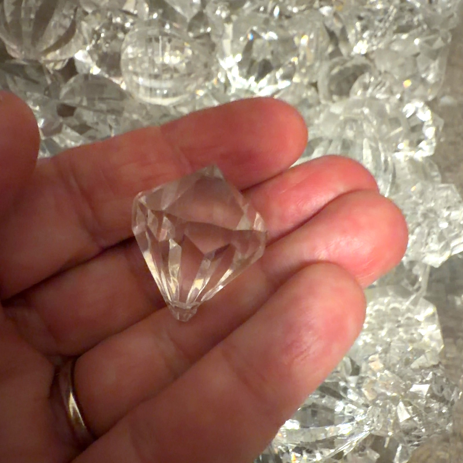Clear Mixed Acrylic Crystals Chandelier Prisms Beads 100pc HUGE LOT