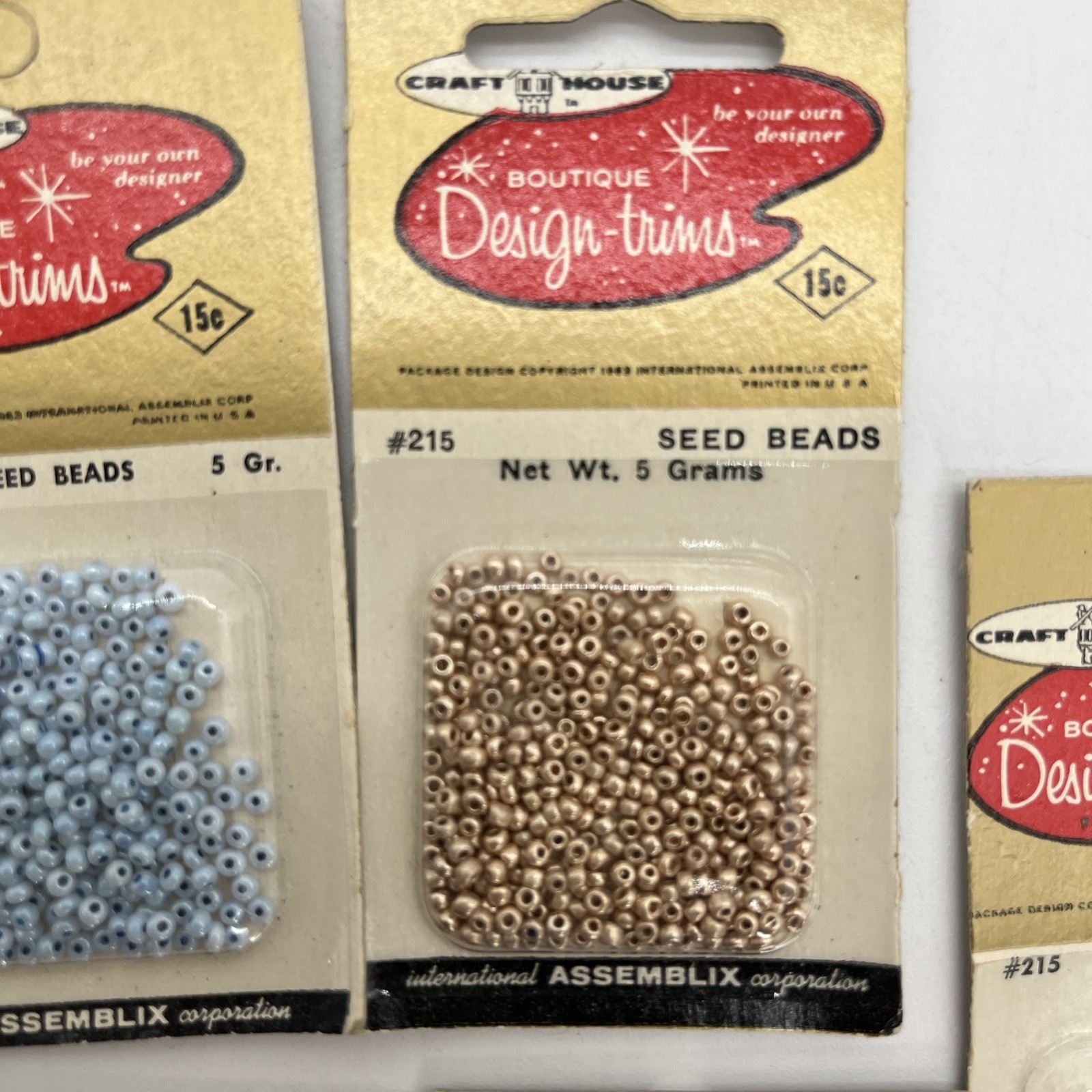 Craft House Boutique Design-trims Beads VTG 1963 Original Packaging 9 New 2 Open