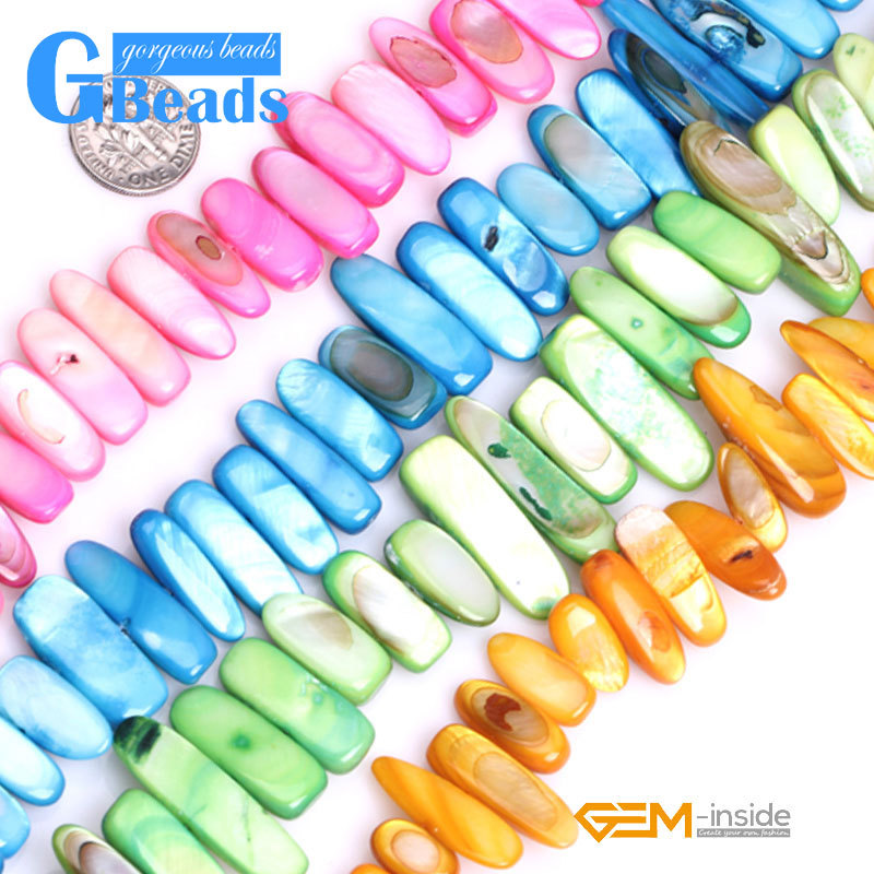 Freeform Multi-color Shell MOP Gemstone Chips Loose Beads For Jewelry Making 15″