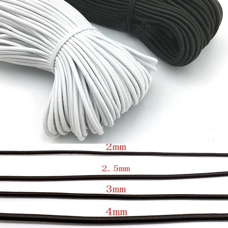 Round Rope Cord Elastic Trousers Sewing Waist Support Trim Crafts 2 – 6 mm
