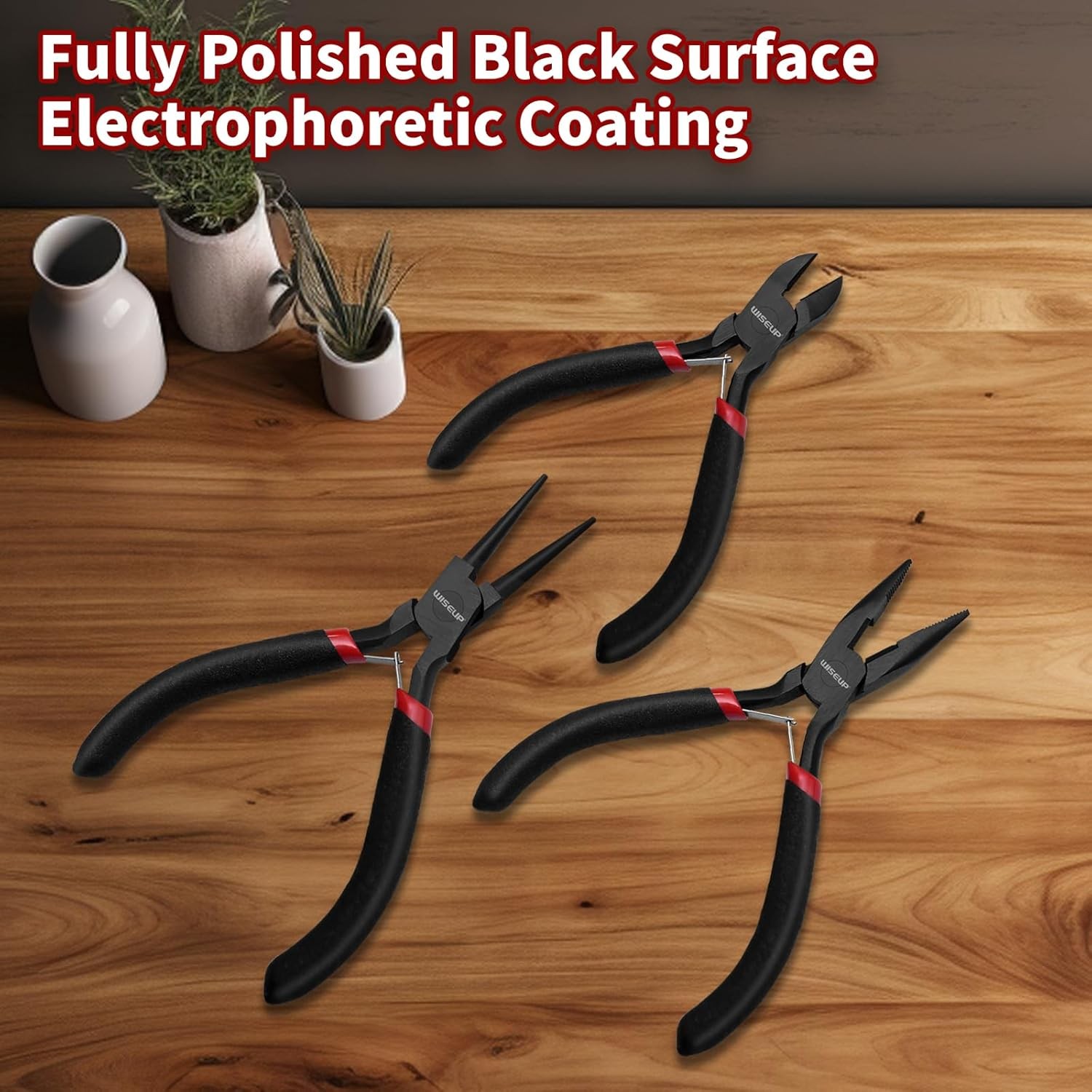 3 Pcs Jewelry Pliers Set – Needle/Chain Nose, Round Nose and Wire Cutters