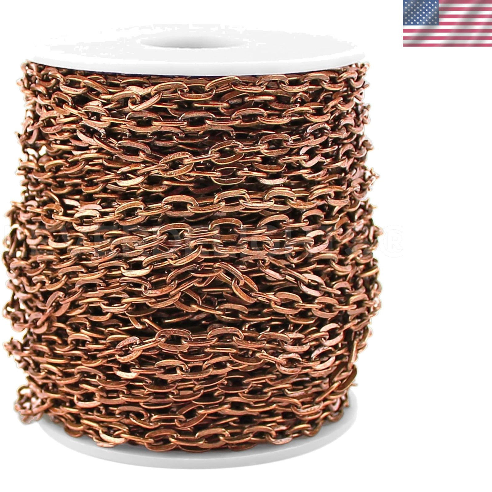 Stunning 30ft Antique Copper 5x7mm Cable Chain – Perfect for Jewelry Making
