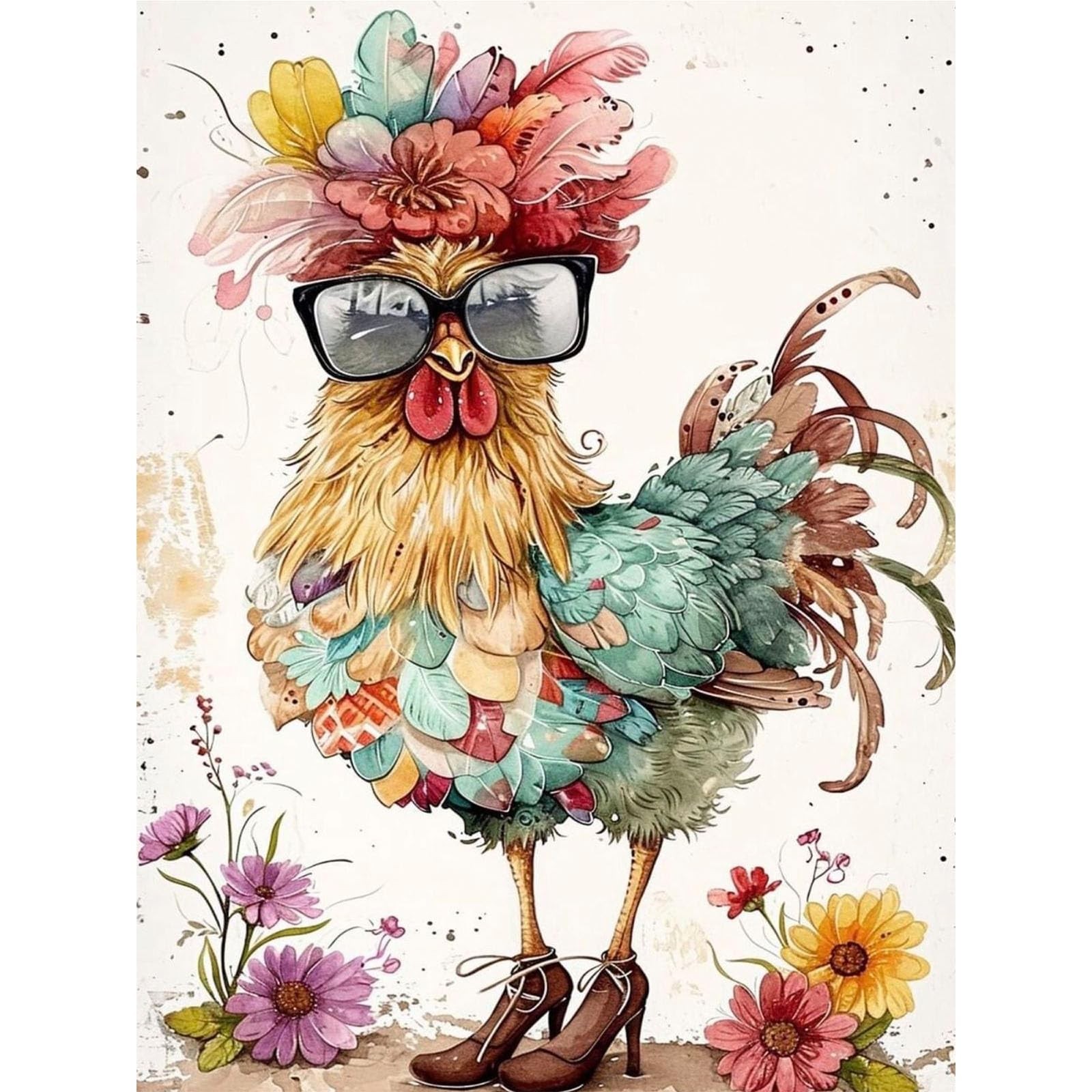 Chicken Diamond Art Kit – 5D Diamond Painting for Adults Chick, Animal Adult G,,